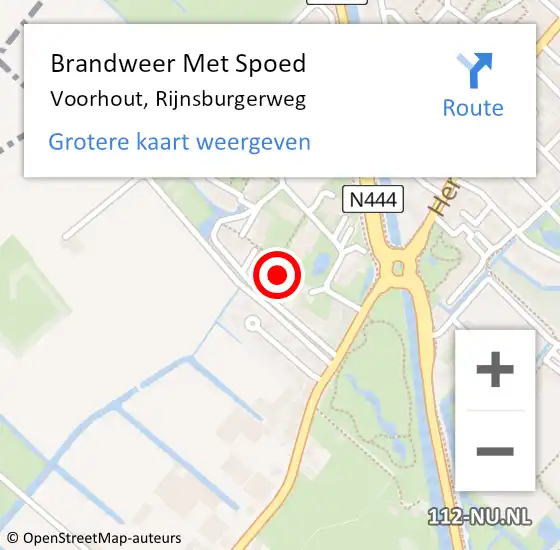 Locatie op kaart van de 112 melding: Brandweer Met Spoed Naar Voorhout, Rijnsburgerweg op 22 juli 2023 08:01