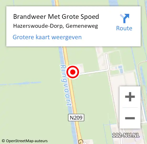 Locatie op kaart van de 112 melding: Brandweer Met Grote Spoed Naar Hazerswoude-Dorp, Gemeneweg op 22 juli 2023 08:50