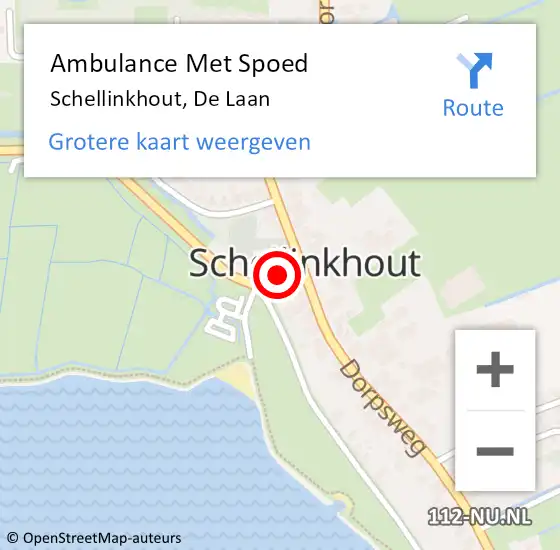 Locatie op kaart van de 112 melding: Ambulance Met Spoed Naar Schellinkhout, De Laan op 22 juli 2023 09:14