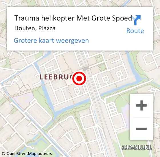 Locatie op kaart van de 112 melding: Trauma helikopter Met Grote Spoed Naar Houten, Piazza op 22 juli 2023 10:28