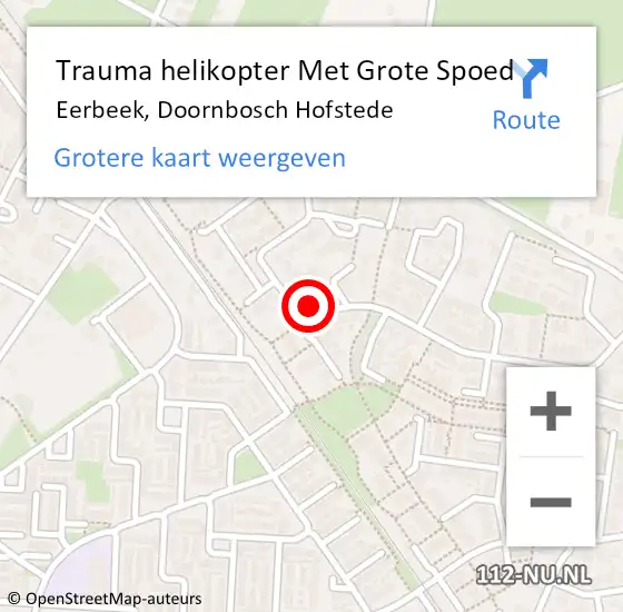 Locatie op kaart van de 112 melding: Trauma helikopter Met Grote Spoed Naar Eerbeek, Doornbosch Hofstede op 22 juli 2023 10:54