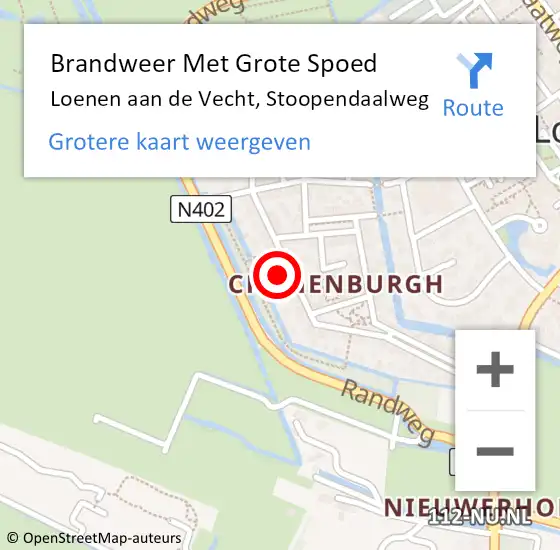 Locatie op kaart van de 112 melding: Brandweer Met Grote Spoed Naar Loenen aan de Vecht, Stoopendaalweg op 22 juli 2023 11:05