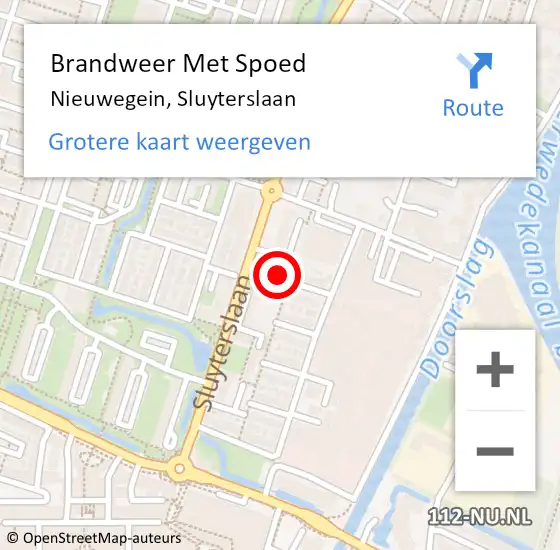 Locatie op kaart van de 112 melding: Brandweer Met Spoed Naar Nieuwegein, Sluyterslaan op 22 juli 2023 12:02