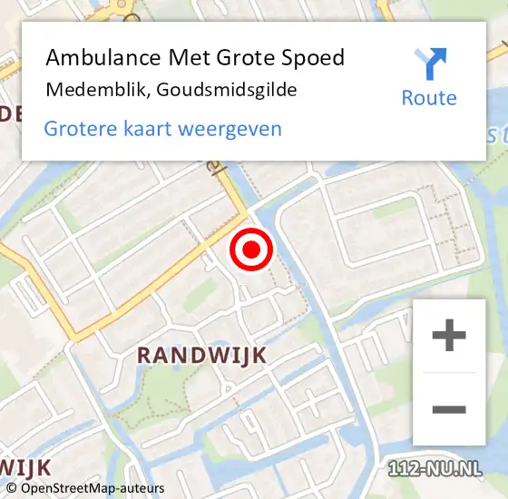 Locatie op kaart van de 112 melding: Ambulance Met Grote Spoed Naar Medemblik, Goudsmidsgilde op 22 juli 2023 12:35
