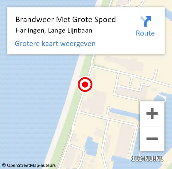 Locatie op kaart van de 112 melding: Brandweer Met Grote Spoed Naar Harlingen, Lange Lijnbaan op 2 september 2014 14:45