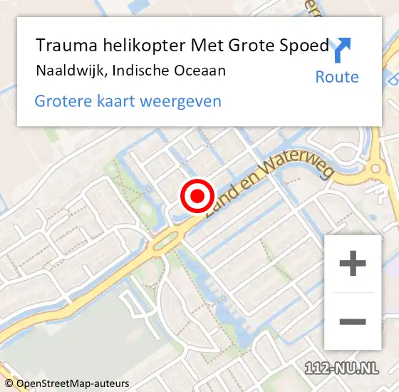 Locatie op kaart van de 112 melding: Trauma helikopter Met Grote Spoed Naar Naaldwijk, Indische Oceaan op 22 juli 2023 15:27