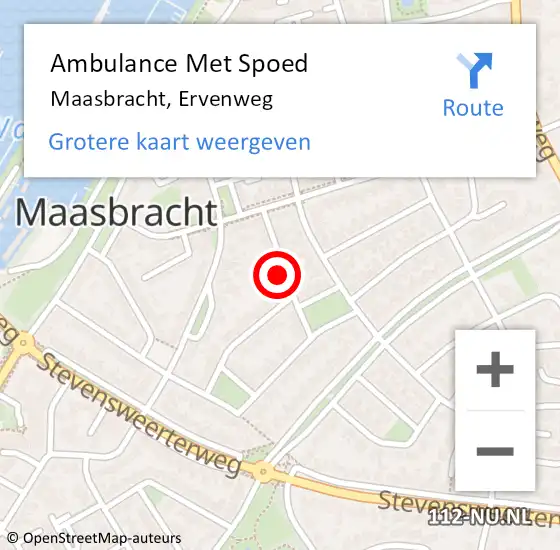 Locatie op kaart van de 112 melding: Ambulance Met Spoed Naar Maasbracht, Ervenweg op 22 juli 2023 17:19