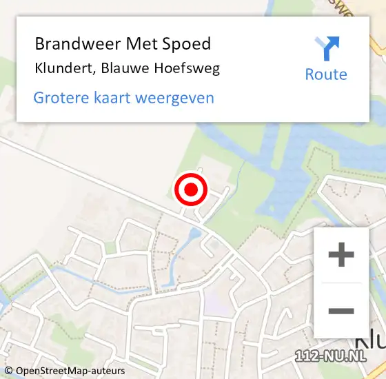 Locatie op kaart van de 112 melding: Brandweer Met Spoed Naar Klundert, Blauwe Hoefsweg op 22 juli 2023 18:55