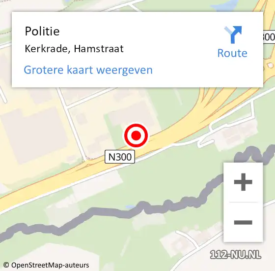 Locatie op kaart van de 112 melding: Politie Kerkrade, Hamstraat op 22 juli 2023 19:09