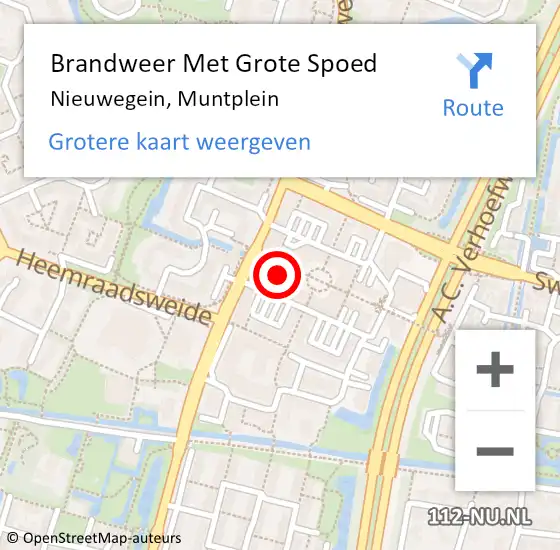 Locatie op kaart van de 112 melding: Brandweer Met Grote Spoed Naar Nieuwegein, Muntplein op 22 juli 2023 19:09