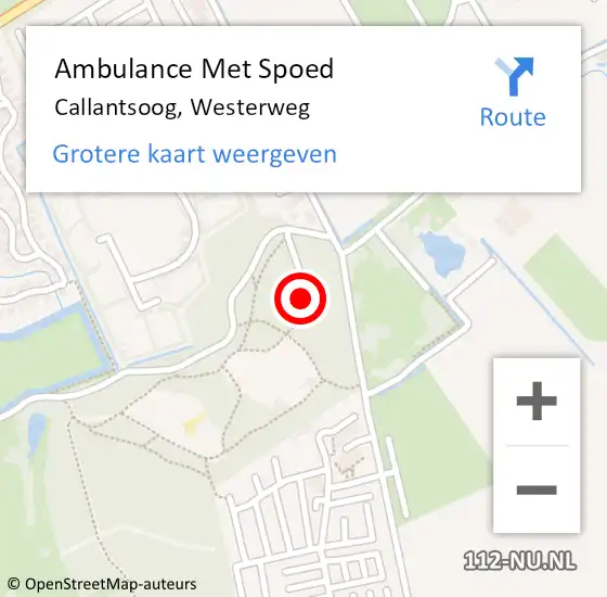 Locatie op kaart van de 112 melding: Ambulance Met Spoed Naar Callantsoog, Westerweg op 22 juli 2023 19:11