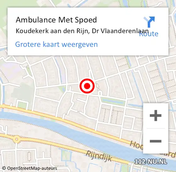 Locatie op kaart van de 112 melding: Ambulance Met Spoed Naar Koudekerk aan den Rijn, Dr Vlaanderenlaan op 22 juli 2023 19:15