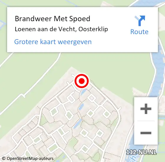 Locatie op kaart van de 112 melding: Brandweer Met Spoed Naar Loenen aan de Vecht, Oosterklip op 22 juli 2023 19:29