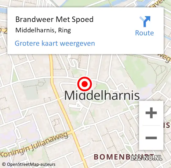 Locatie op kaart van de 112 melding: Brandweer Met Spoed Naar Middelharnis, Ring op 22 juli 2023 20:27