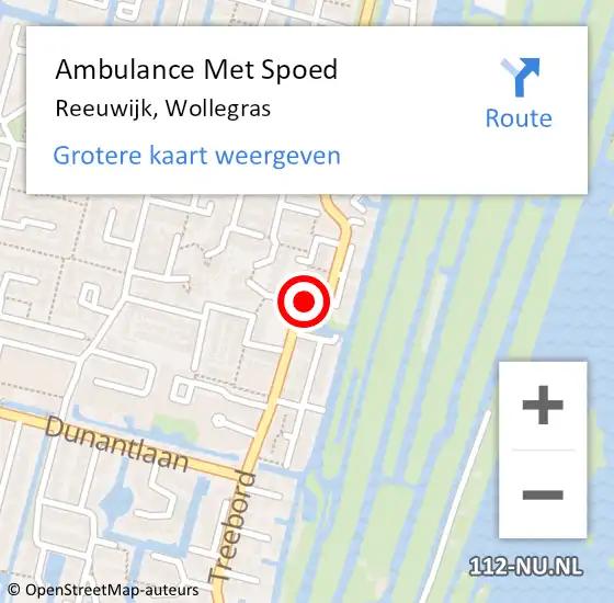 Locatie op kaart van de 112 melding: Ambulance Met Spoed Naar Reeuwijk, Wollegras op 22 juli 2023 22:29