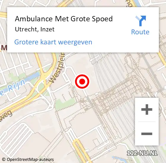Locatie op kaart van de 112 melding: Ambulance Met Grote Spoed Naar Utrecht, Inzet op 2 september 2014 15:34