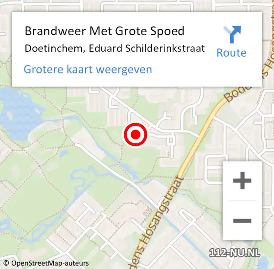 Locatie op kaart van de 112 melding: Brandweer Met Grote Spoed Naar Doetinchem, Eduard Schilderinkstraat op 22 juli 2023 23:28