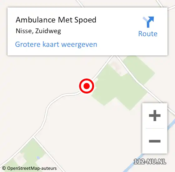 Locatie op kaart van de 112 melding: Ambulance Met Spoed Naar Nisse, Zuidweg op 2 september 2014 15:38