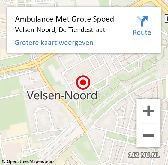 Locatie op kaart van de 112 melding: Ambulance Met Grote Spoed Naar Velsen-Noord, De Tiendestraat op 22 juli 2023 23:35