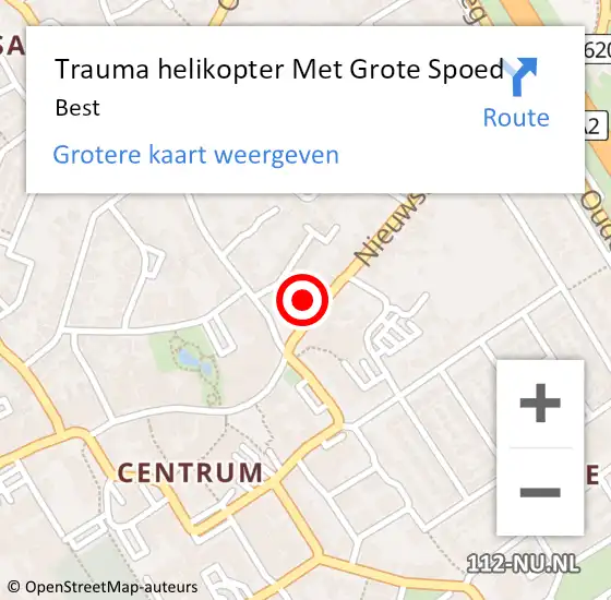 Locatie op kaart van de 112 melding: Trauma helikopter Met Grote Spoed Naar Best op 22 juli 2023 23:49