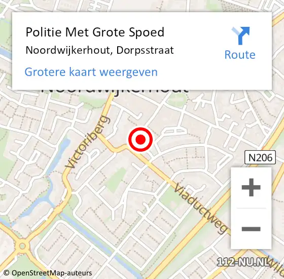 Locatie op kaart van de 112 melding: Politie Met Grote Spoed Naar Noordwijkerhout, Dorpsstraat op 22 juli 2023 23:53