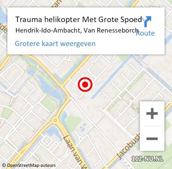 Locatie op kaart van de 112 melding: Trauma helikopter Met Grote Spoed Naar Hendrik-Ido-Ambacht, Van Renesseborch op 23 juli 2023 02:56