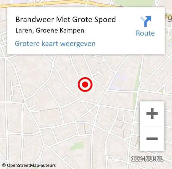 Locatie op kaart van de 112 melding: Brandweer Met Grote Spoed Naar Laren, Groene Kampen op 23 juli 2023 05:38