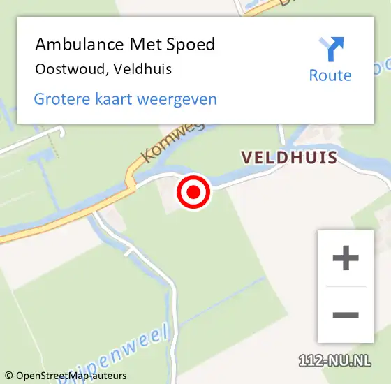 Locatie op kaart van de 112 melding: Ambulance Met Spoed Naar Oostwoud, Veldhuis op 23 juli 2023 08:07