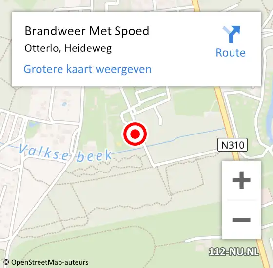 Locatie op kaart van de 112 melding: Brandweer Met Spoed Naar Otterlo, Heideweg op 23 juli 2023 09:50