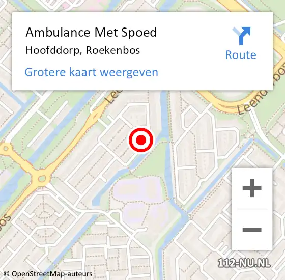 Locatie op kaart van de 112 melding: Ambulance Met Spoed Naar Hoofddorp, Roekenbos op 23 juli 2023 10:38