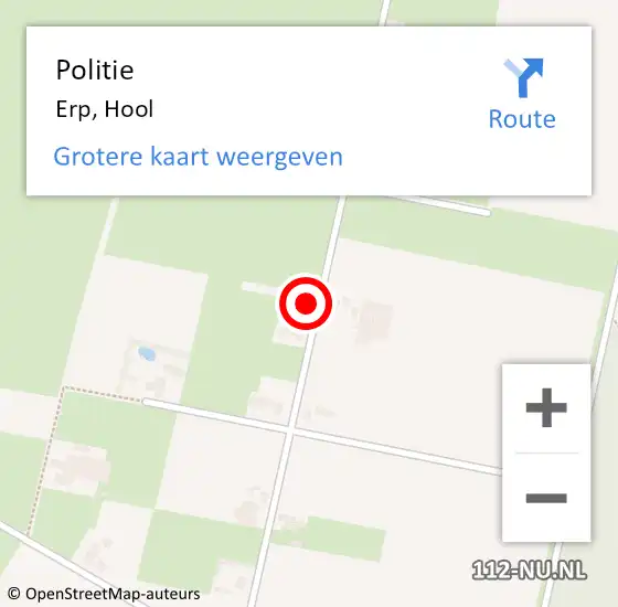 Locatie op kaart van de 112 melding: Politie Erp, Hool op 23 juli 2023 11:45