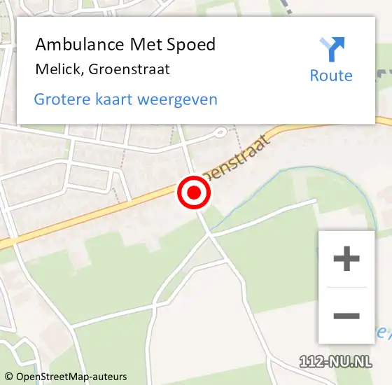 Locatie op kaart van de 112 melding: Ambulance Met Spoed Naar Melick, Groenstraat op 23 juli 2023 11:46