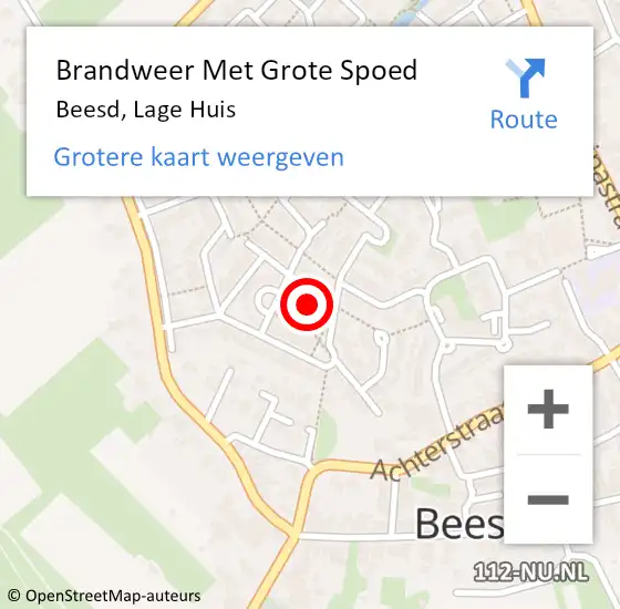 Locatie op kaart van de 112 melding: Brandweer Met Grote Spoed Naar Beesd, Lage Huis op 23 juli 2023 11:46