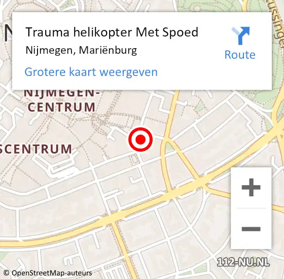 Locatie op kaart van de 112 melding: Trauma helikopter Met Spoed Naar Nijmegen, Mariënburg op 23 juli 2023 11:48