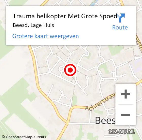 Locatie op kaart van de 112 melding: Trauma helikopter Met Grote Spoed Naar Beesd, Lage Huis op 23 juli 2023 11:50