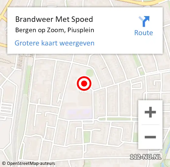 Locatie op kaart van de 112 melding: Brandweer Met Spoed Naar Bergen op Zoom, Piusplein op 23 juli 2023 12:30