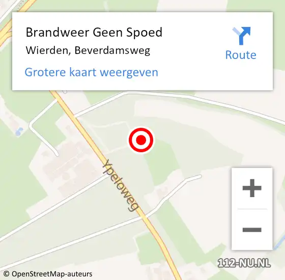 Locatie op kaart van de 112 melding: Brandweer Geen Spoed Naar Wierden, Beverdamsweg op 23 juli 2023 12:38