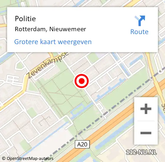 Locatie op kaart van de 112 melding: Politie Rotterdam, Nieuwemeer op 23 juli 2023 14:45