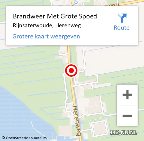 Locatie op kaart van de 112 melding: Brandweer Met Grote Spoed Naar Rijnsaterwoude, Herenweg op 23 juli 2023 15:03