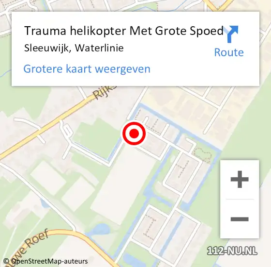 Locatie op kaart van de 112 melding: Trauma helikopter Met Grote Spoed Naar Sleeuwijk, Waterlinie op 23 juli 2023 15:58