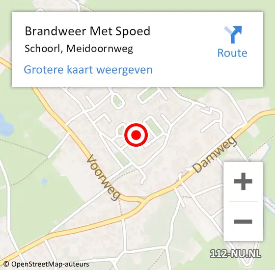 Locatie op kaart van de 112 melding: Brandweer Met Spoed Naar Schoorl, Meidoornweg op 23 juli 2023 17:16