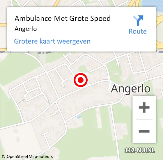 Locatie op kaart van de 112 melding: Ambulance Met Grote Spoed Naar Angerlo op 23 juli 2023 17:29