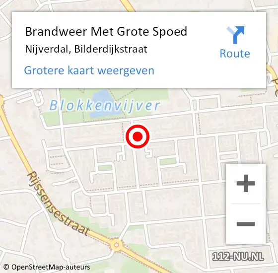 Locatie op kaart van de 112 melding: Brandweer Met Grote Spoed Naar Nijverdal, Bilderdijkstraat op 23 juli 2023 17:32