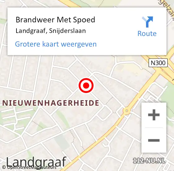 Locatie op kaart van de 112 melding: Brandweer Met Spoed Naar Landgraaf, Snijderslaan op 23 juli 2023 17:41