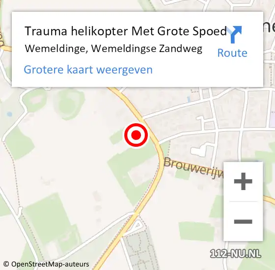 Locatie op kaart van de 112 melding: Trauma helikopter Met Grote Spoed Naar Wemeldinge, Wemeldingse Zandweg op 23 juli 2023 18:22