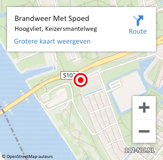 Locatie op kaart van de 112 melding: Brandweer Met Spoed Naar Hoogvliet, Keizersmantelweg op 23 juli 2023 18:31