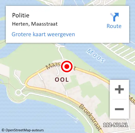 Locatie op kaart van de 112 melding: Politie Herten, Maasstraat op 23 juli 2023 18:42