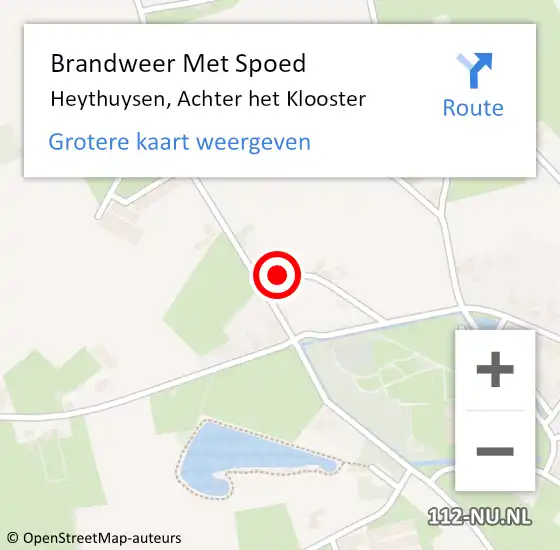 Locatie op kaart van de 112 melding: Brandweer Met Spoed Naar Heythuysen, Achter het Klooster op 23 juli 2023 19:11