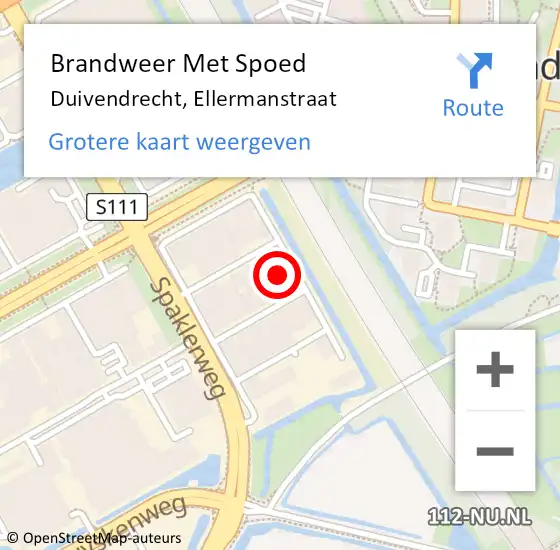 Locatie op kaart van de 112 melding: Brandweer Met Spoed Naar Duivendrecht, Ellermanstraat op 23 juli 2023 20:52