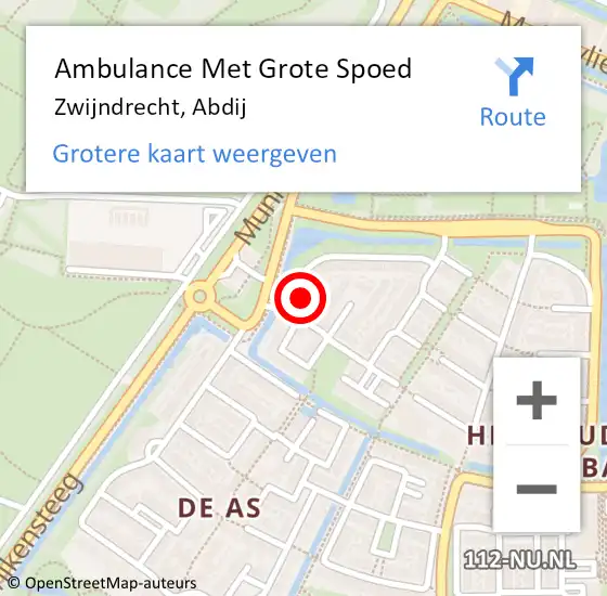 Locatie op kaart van de 112 melding: Ambulance Met Grote Spoed Naar Zwijndrecht, Abdij op 23 juli 2023 21:12